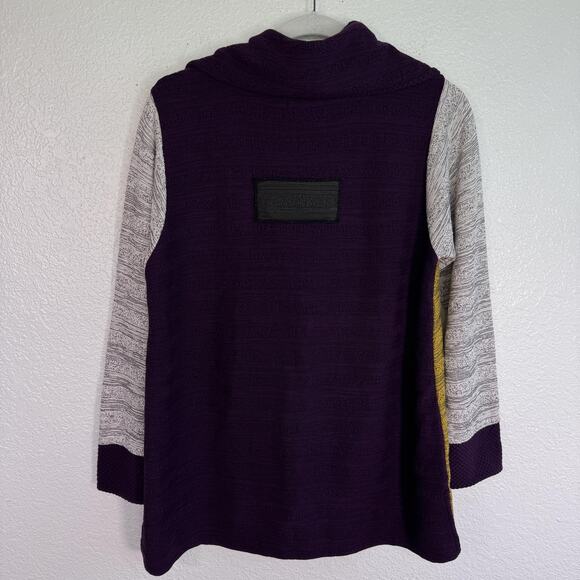 Margaret Winters Cardigan Womens Small Colorblock Knit Sweater Jacket Lagenlook - Picture 2 of 11